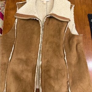 Michael Kors Brown and Cream Women's Shearling Vest